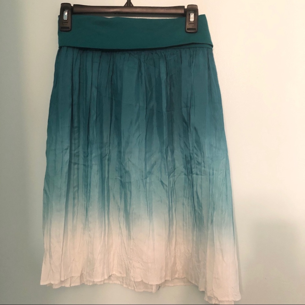 Ann Taylor Silk Ombré Crinkle Skirt NWT Large